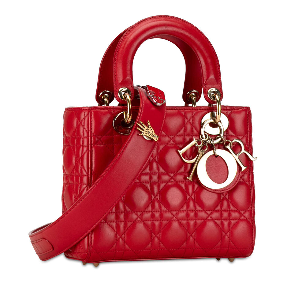 Auth Dior Small Lambskin Cannage Lucky #132042D29B - Picture 2 of 10